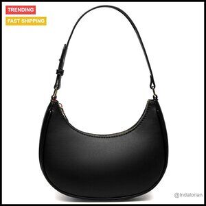 Chic Crescent Clutch Handbag Y2K Trendy Vegan Leather Adjustable Strap